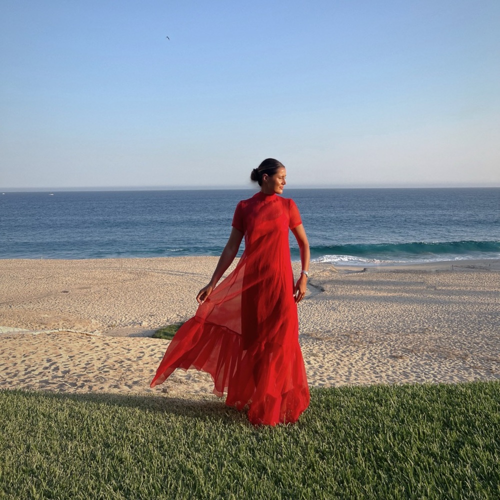 COPY - STAUD CALLUNA DRESS RED ROSE